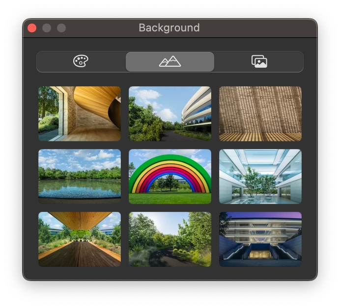 Apple Park Backgrounds in macOS Sequoia