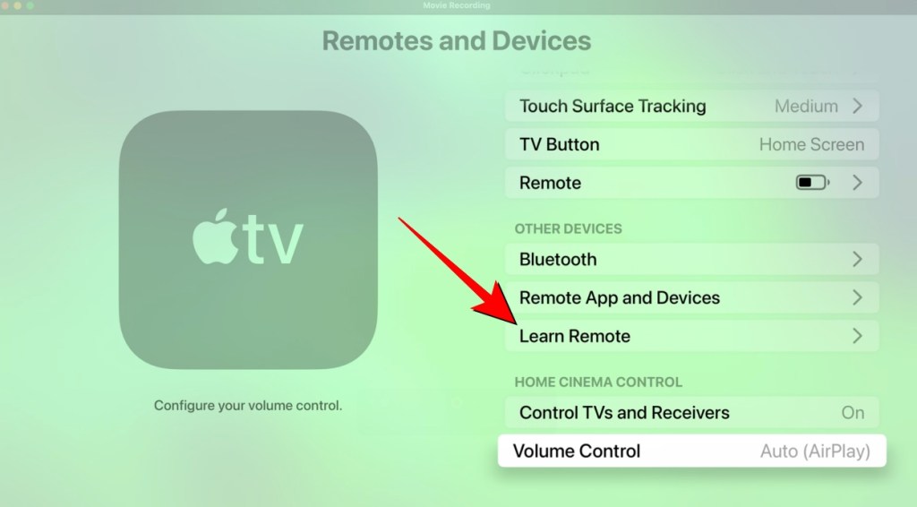 Select Learn More from Remotes and Devices