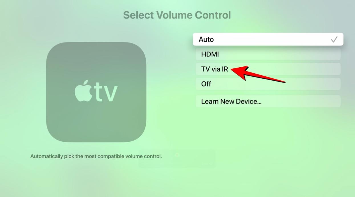 Select TV via IR