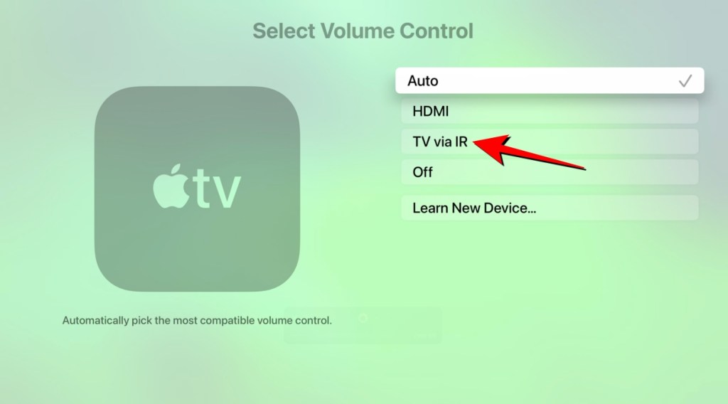 Select TV via IR