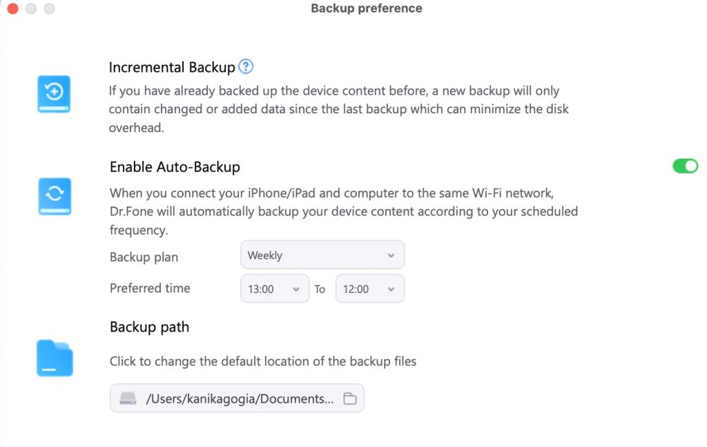 Automatic Backup with Wondershare Dr Fone