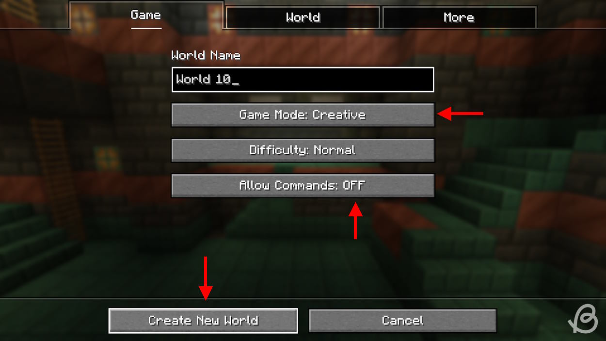 Create a creative world with cheats disabled in order to be able to play without them in this game mode