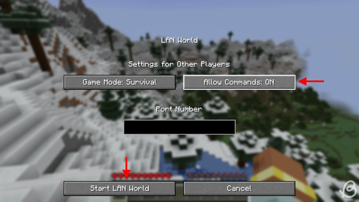 Enable cheats after creating a world on Java