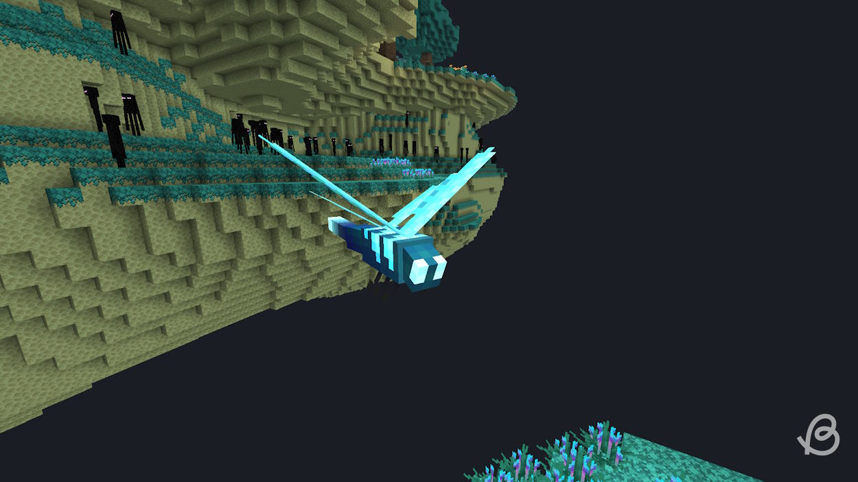 Blue dragonfly in Minecraft BetterEnd mod