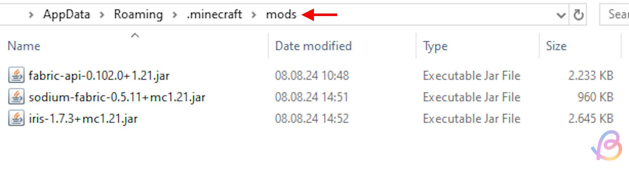 Move Sodium and Iris files to the mods folder