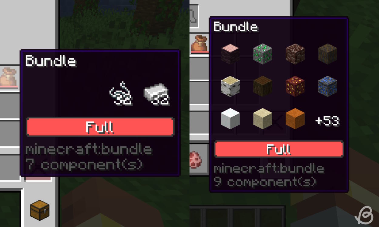 Bundles being full of stackable to 64 items