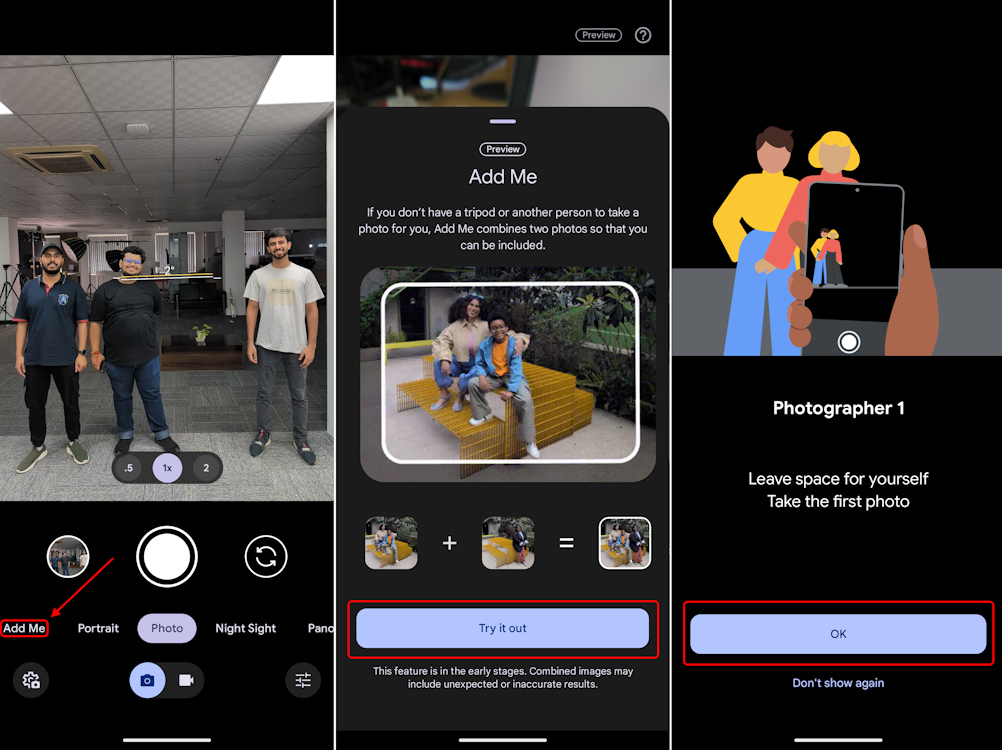 Try the “Add Me” feature on Pixel 9
