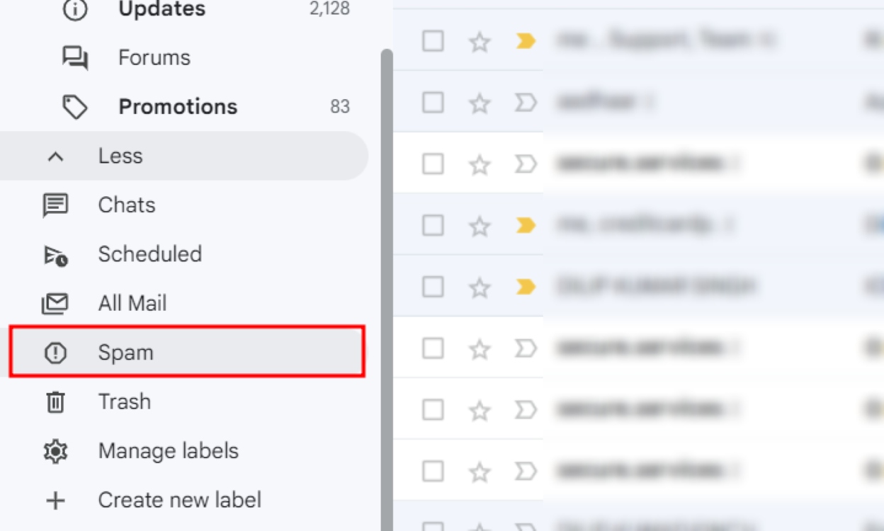 Go to Spam Folder to find more Gmail Emails