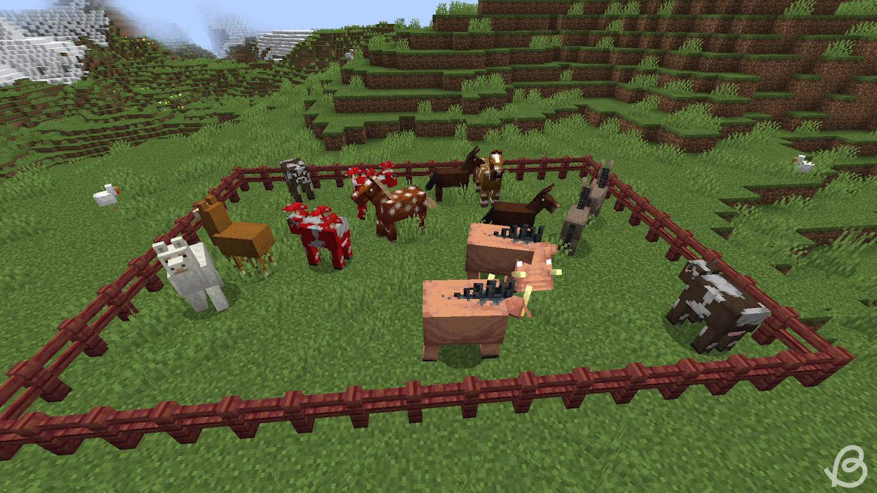 Mobs that drop leather in the pen in Minecraft