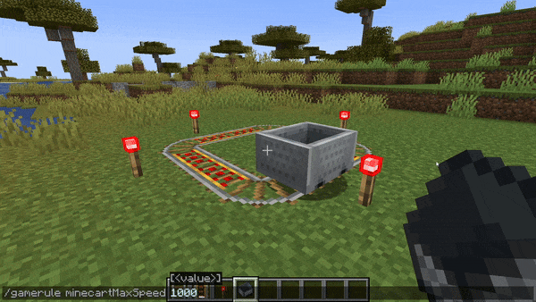 Gamerule command that increases the minecart movement speed