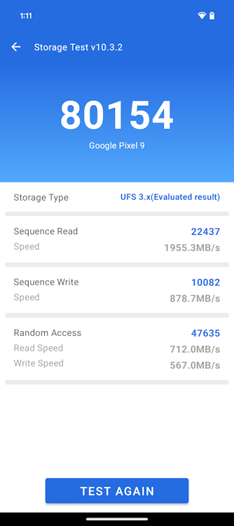 Pixel 9 AnTuTu Storage