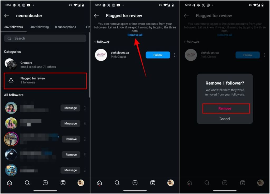 Remove Flagged for Review Followers Instagram
