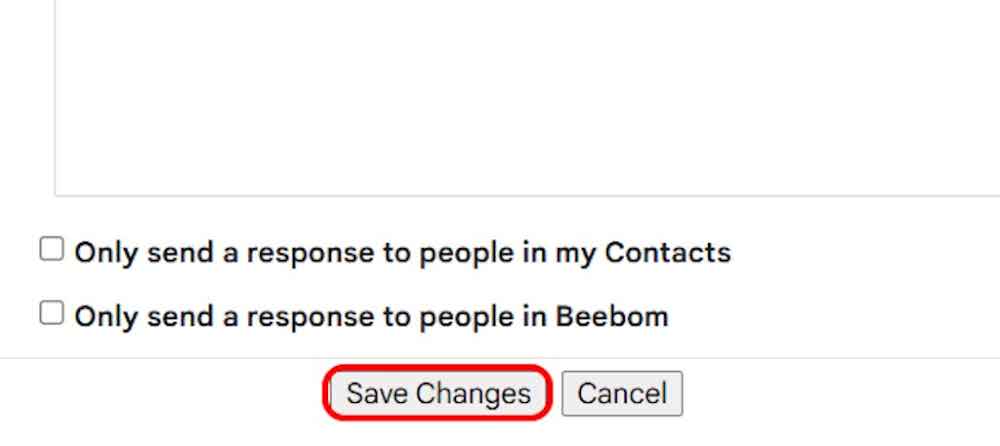 Gmail settings page save changes button