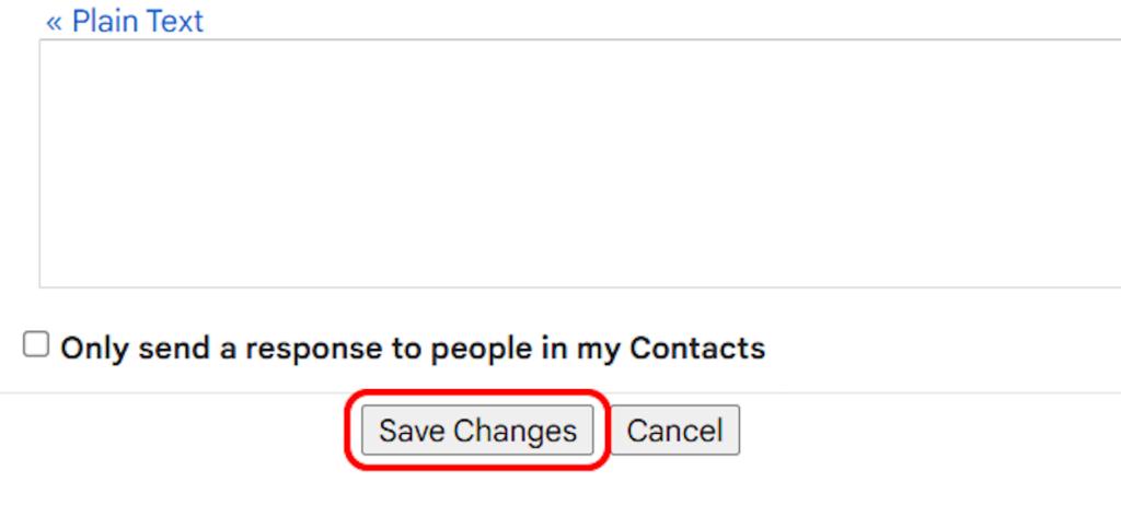 Save Changes option