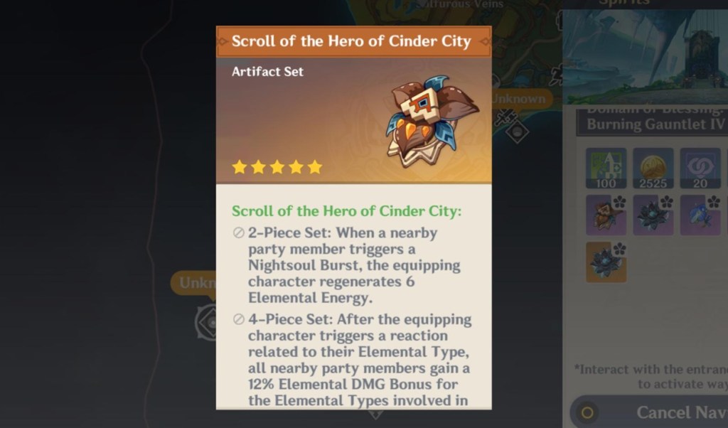 Scroll of the Cinder City Artifact Set Genshin Impact