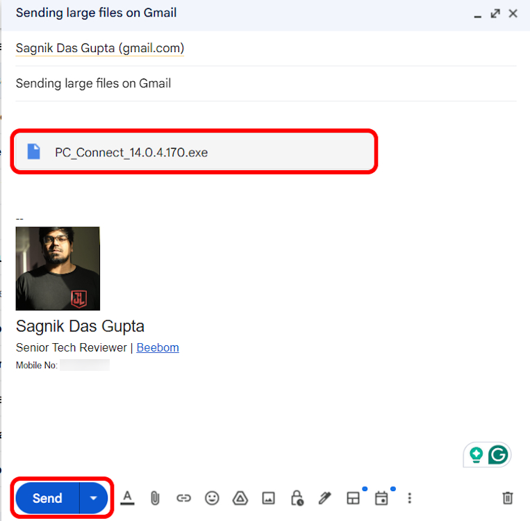 Sending a large file on Gmail as Google Drive link