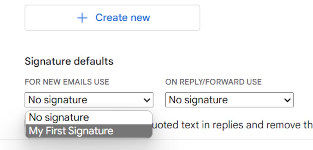 change gmail email signature settings