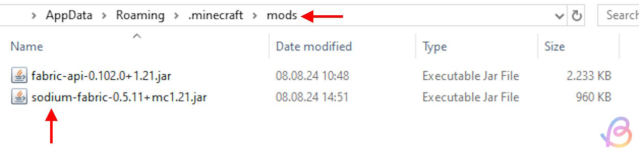 Install Sodium by moving the downloaded file into the mods folder