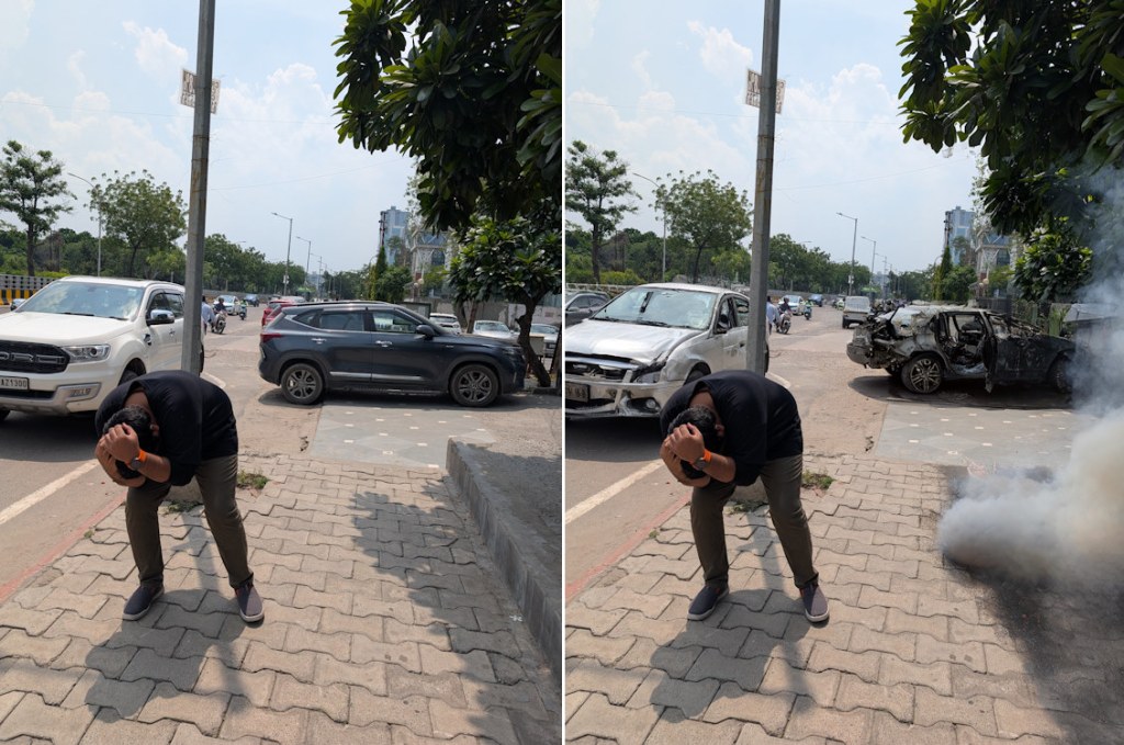 Street before and after