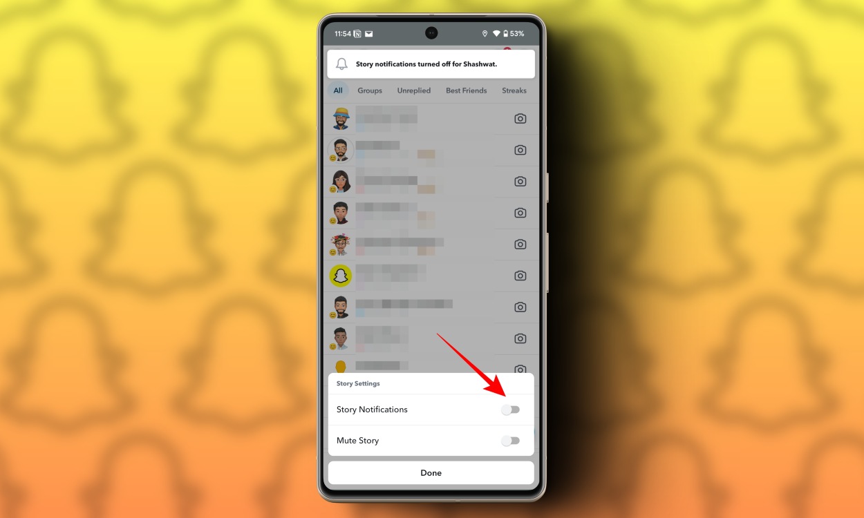 How to turn off Snapchat story notifications