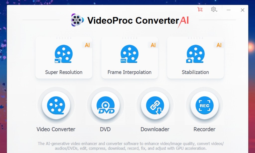 VideoProc Converter AI Tool Homepage