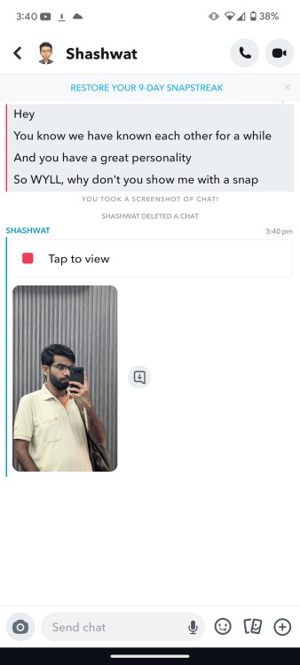 wyll reply in chat from a guy