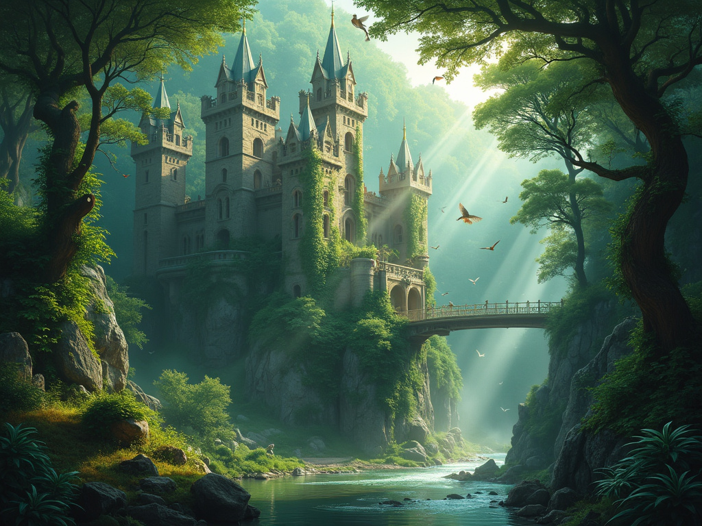 a fantasy castle image generated by flux