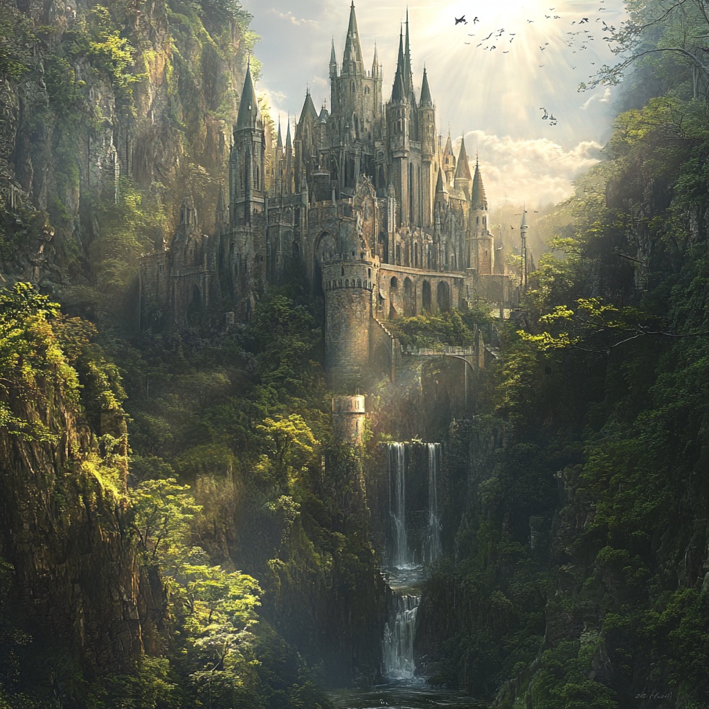 a fantasy castle image generated by midjourney