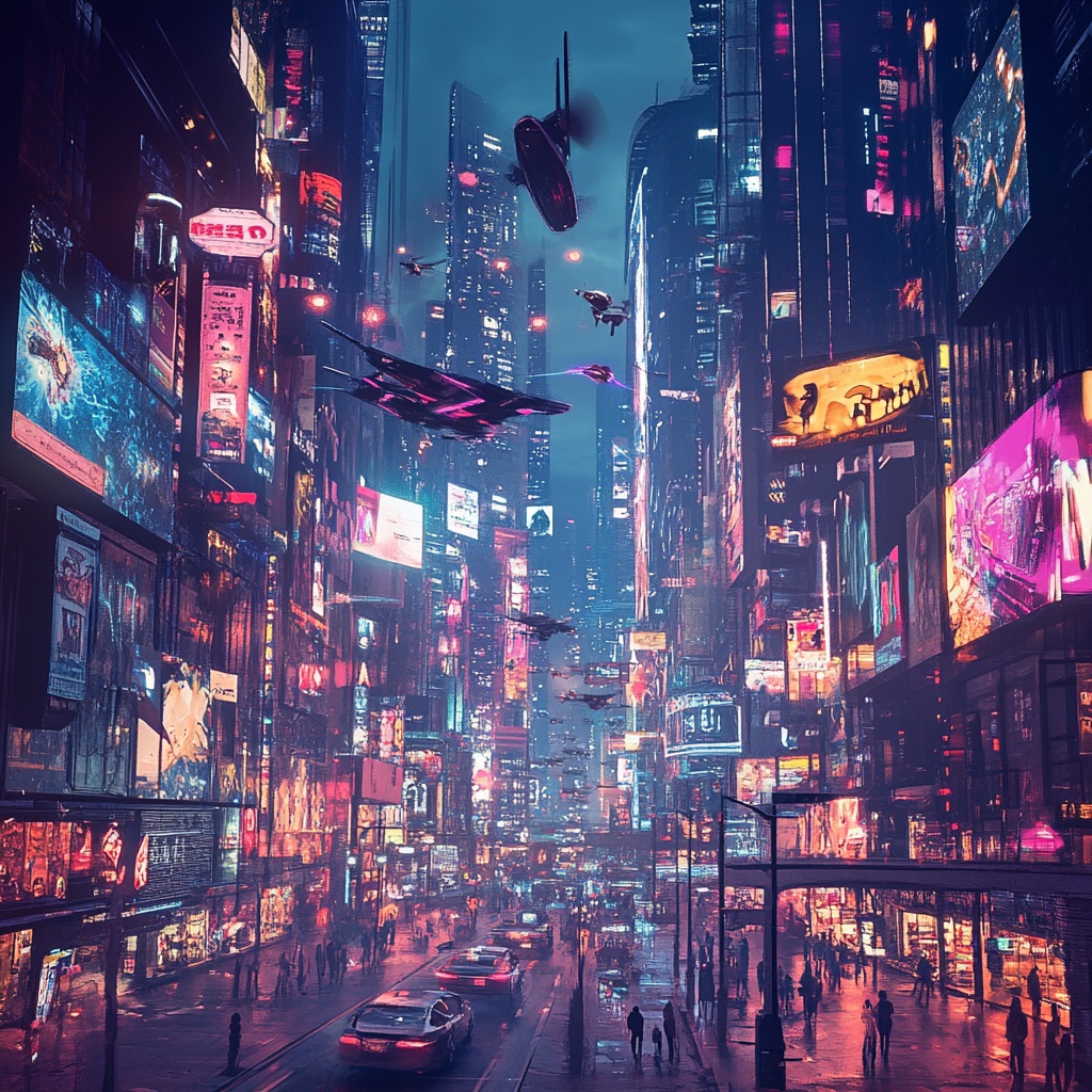 a futuristic city image generated by midjourney