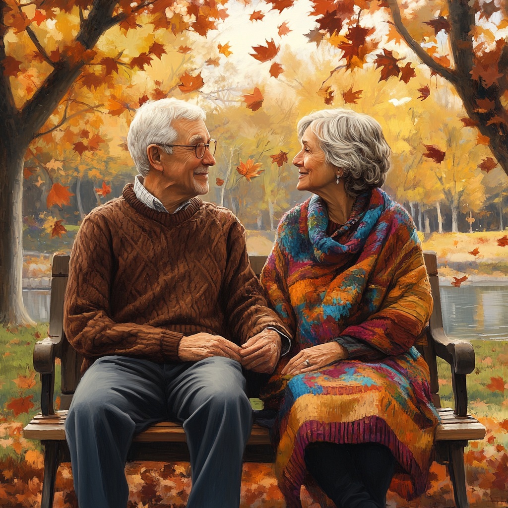 an elderly couple image generated by midjourney