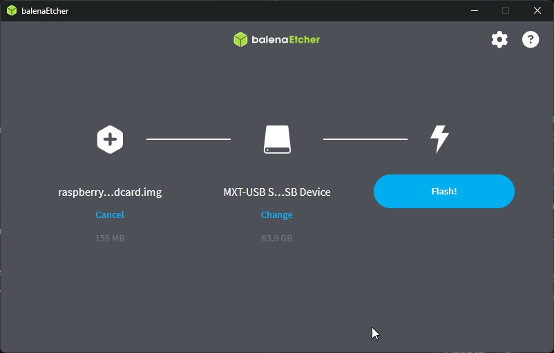 flash android auto image using balenaetcher