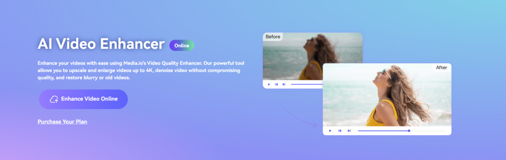 Wondershare Media.io AI Video Enhancer