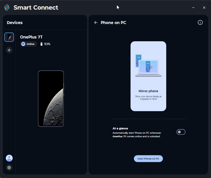 Phone mirroring on Smart Connect