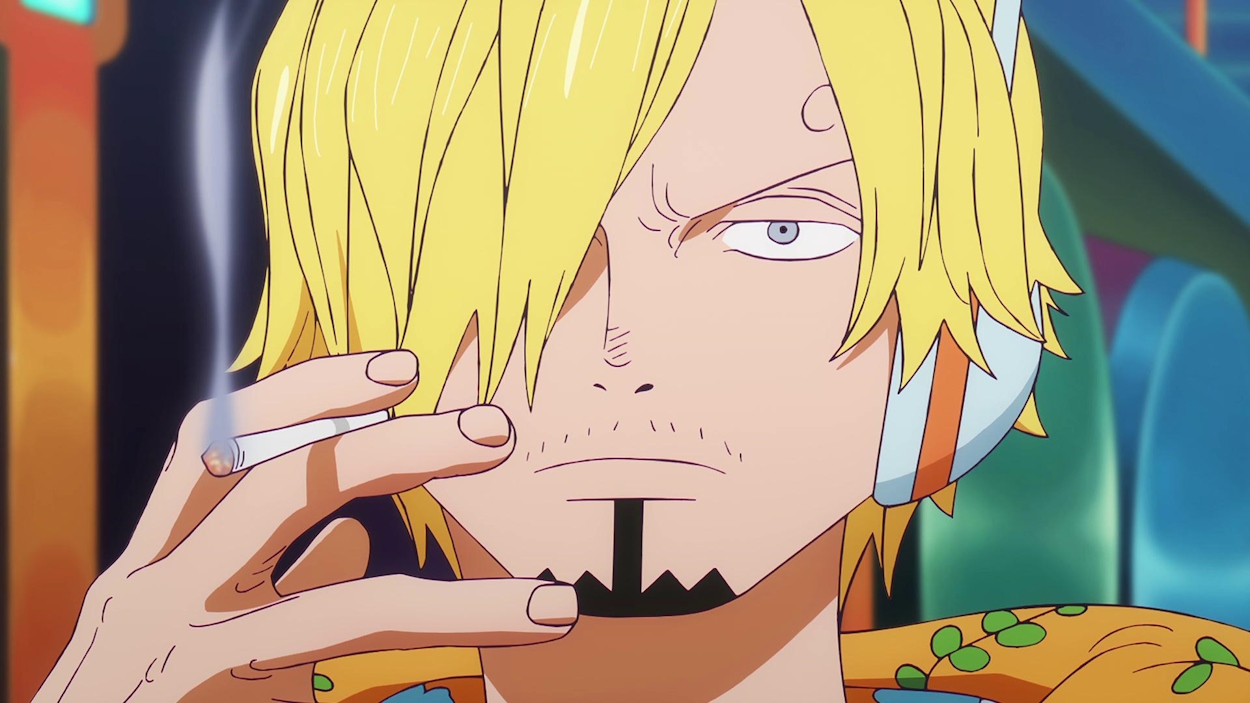 Sanji smoking in the Egghead arc