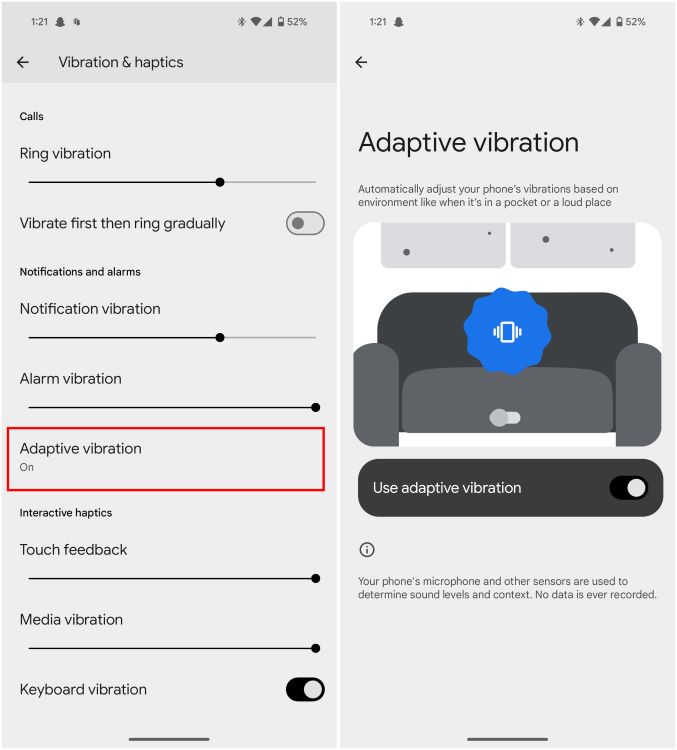 Adaptive Vibrations