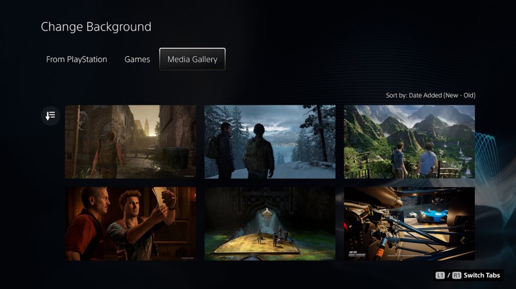 Add screenshots as background in PS5 Welcome Hub