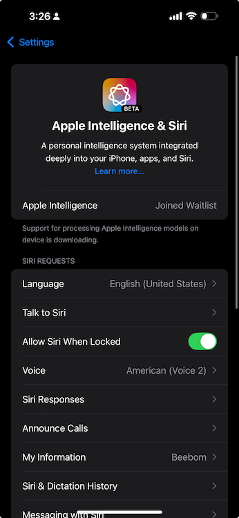 join Apple Intelligence waitlist