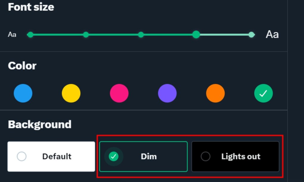 Choose the Dark Theme on X