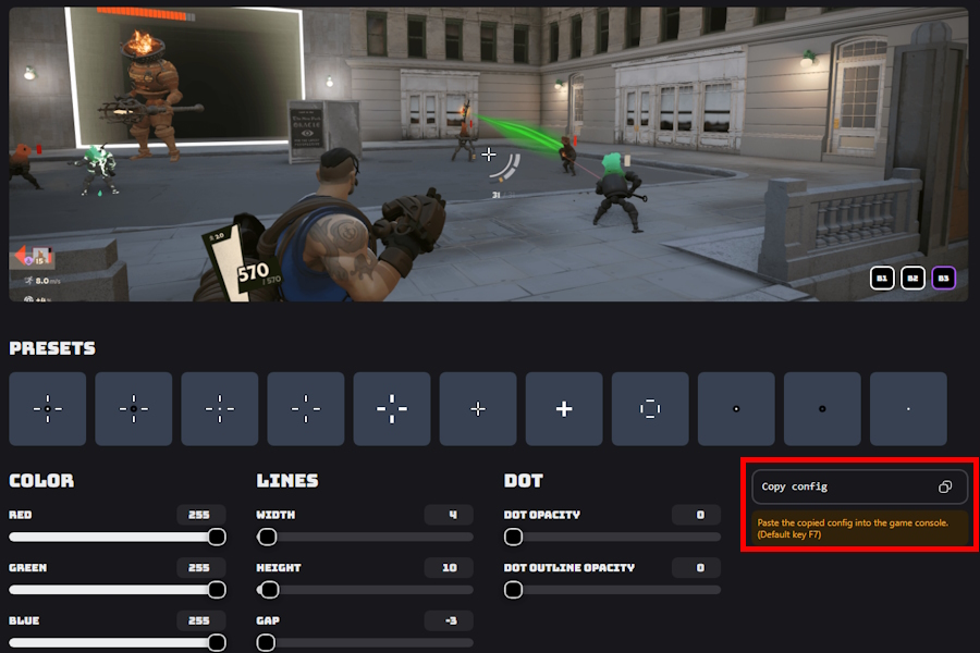 Custom Crosshair options Deadlock