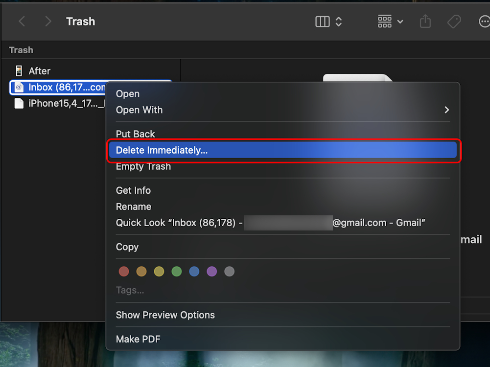 Delete Gmail Mac Desktop app shortcut from Trash