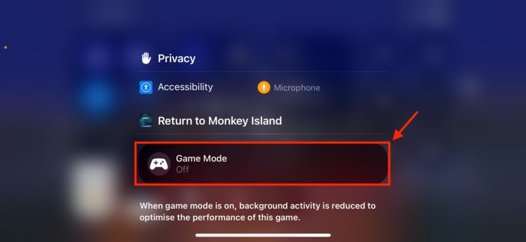 Disable Game Mode iOS 18