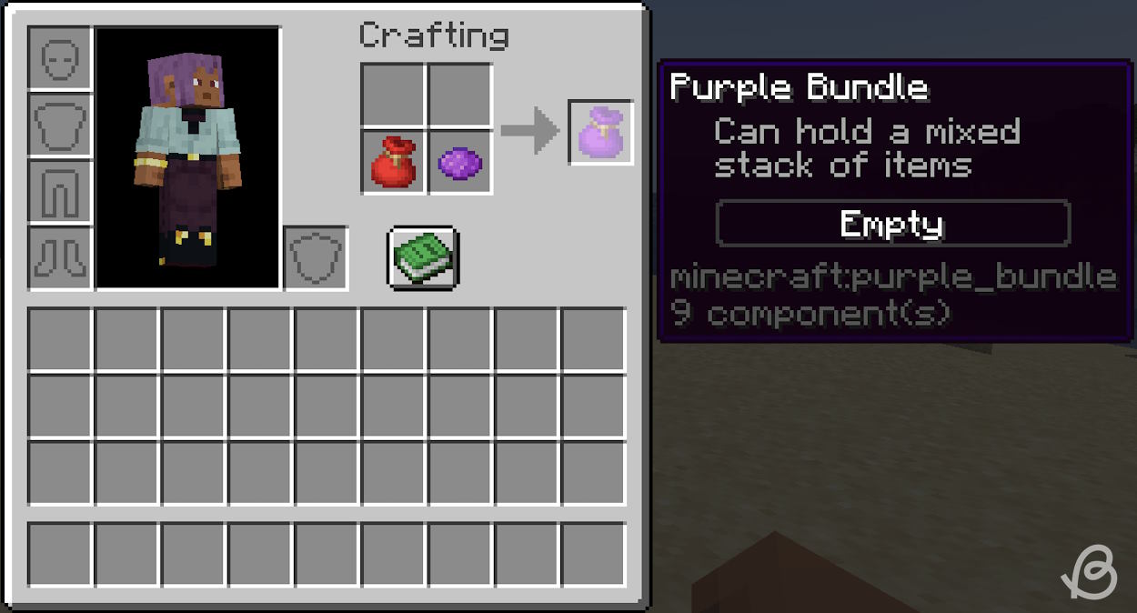 Dying a colored bundle in Minecraft