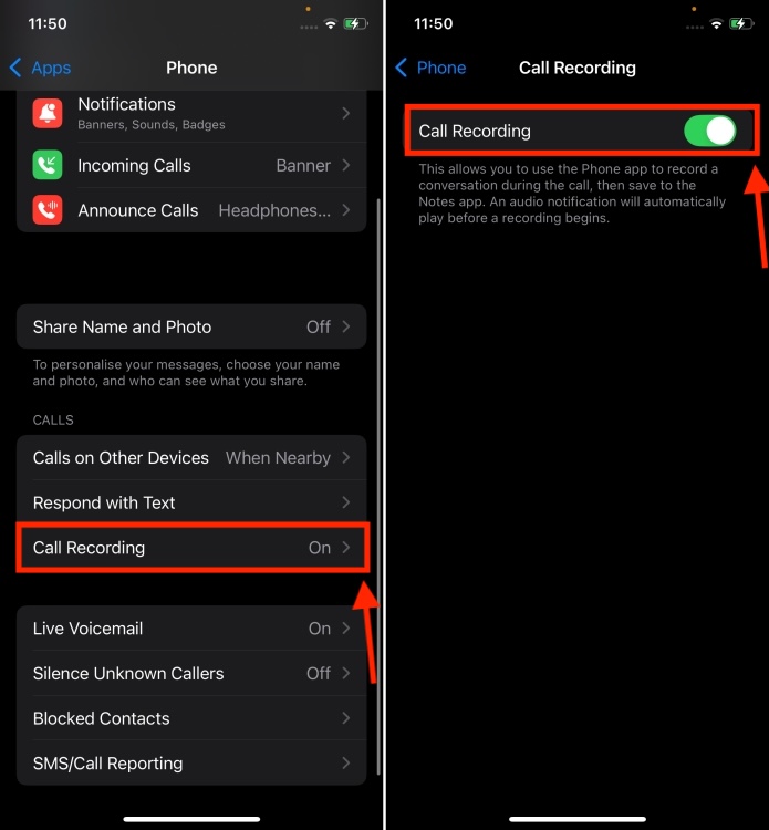 Enable Call Recording in iOS 18