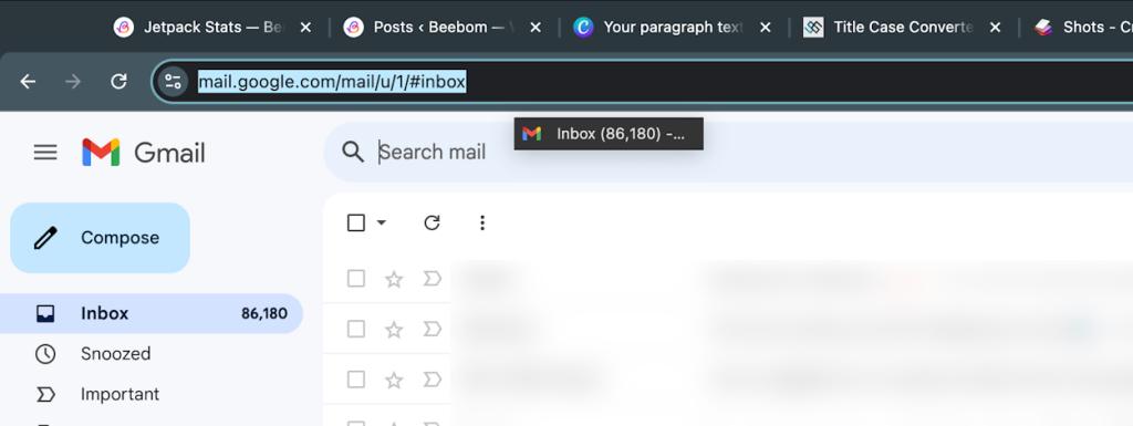 Highlighting Gmail URl and moving it to Mac desktop