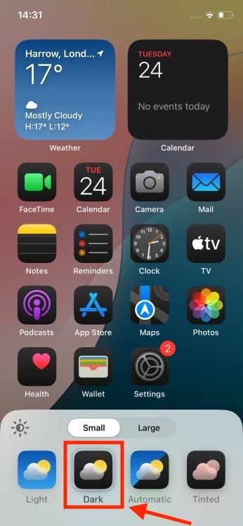 ikon home screen iphone dark