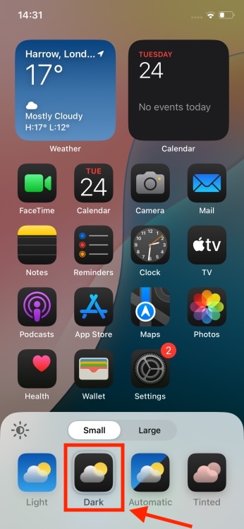 How to Make iPhone Home Screen Icons Dark in iOS 18