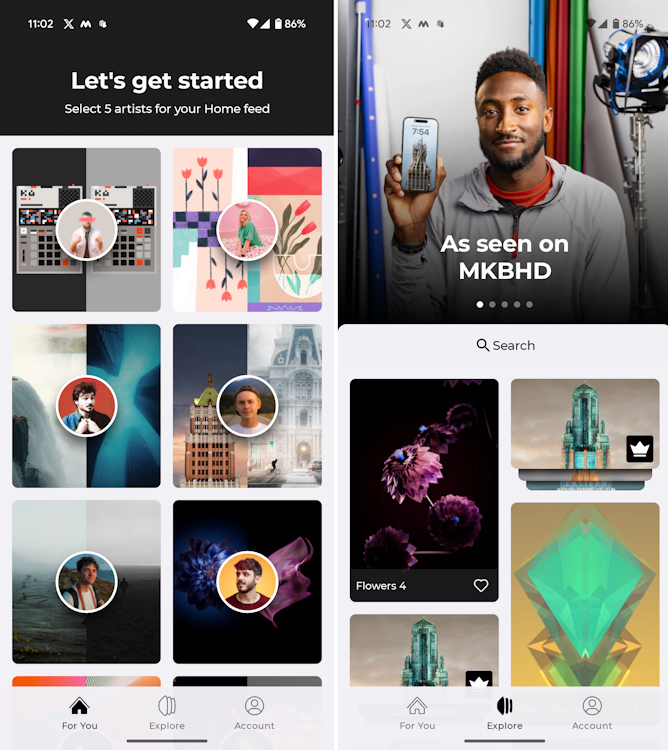 MKBHD Panels Wallpaper app interface