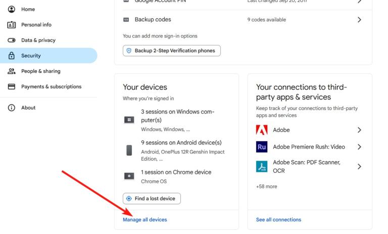 how to log out of gmail account from other devices
