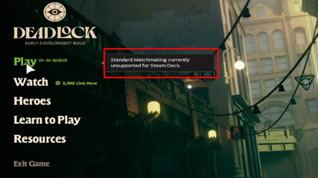Matchmaking is not supported on Steam Deck