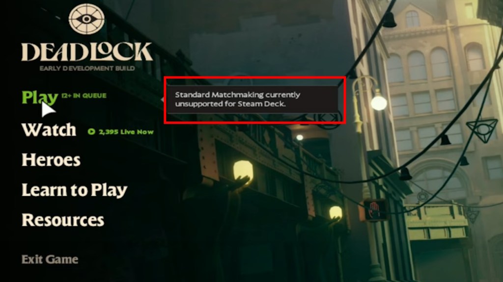 Matchmaking not supported on Steam Deck